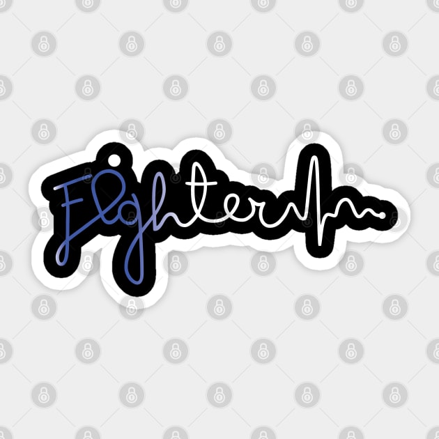 Fighter- Colon Cancer Gifts Colon Cancer Awareness Sticker by AwarenessClub